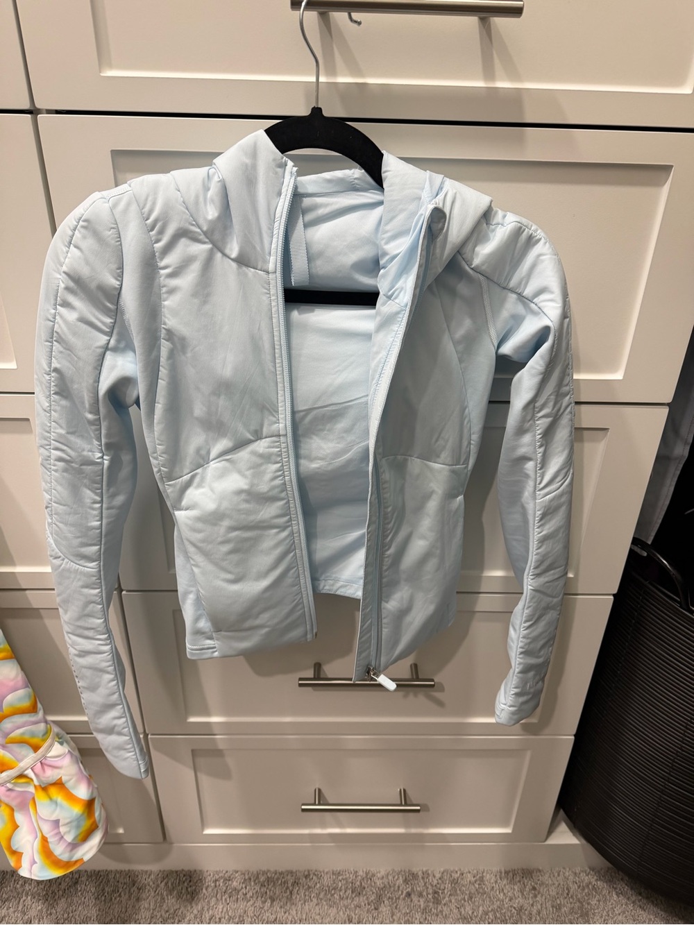 lululemon athletica Light Blue Hooded Bomber Jacket
